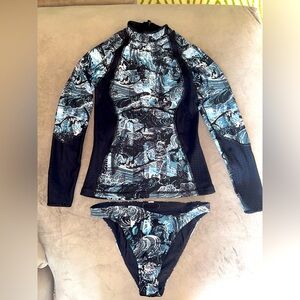 Lululemon Size 4 Swell Seeker Rashguard and Bikini Bottoms